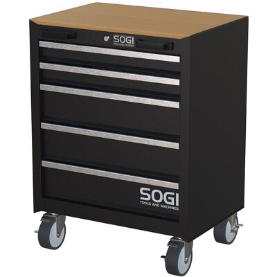 Cassettiera in lamiera SOGI ARR-C-5C - carrello per arredo officina - 5 cassetti - 4 ruote pivotanti - 660x500x850 mm Cassettiera in lamiera SOGI ARR-C-5C - carrello per arredo officina - 5 cassetti - 4 ruote pivotanti - 660x500x850 mm
