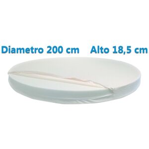 Materasso Rotondo Dolce Morfeo Alto 18,5 cm, Diametro 200 CM, Densità 30, Sfoderabile, Fodera in Aloe Vera