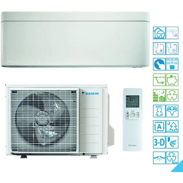 climatizzatore condizionatore daikin monosplit parete 9000 btu stylish nuovo 2024 ftxa25cw rxa25a colore bianco white a+++ wi-fi incluso