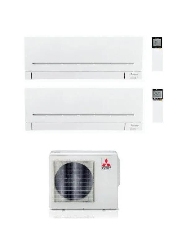 climatizzatore/condizionatore mitsubishi electric dualsplit parete linea plus 9000 btu mxz-2f42vf + msz-ap25vg+msz-ap25vg