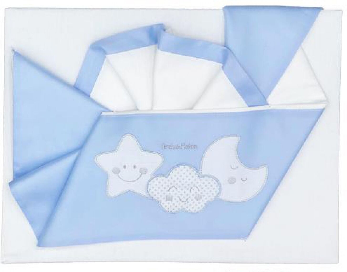 Andy & Helen Set Lenzuola Andy & Helen per Lettino Ricamato 3 pz Cielo Andy & Helen Set Lenzuola Andy & Helen per Lettino Ricamato 3 pz Cielo