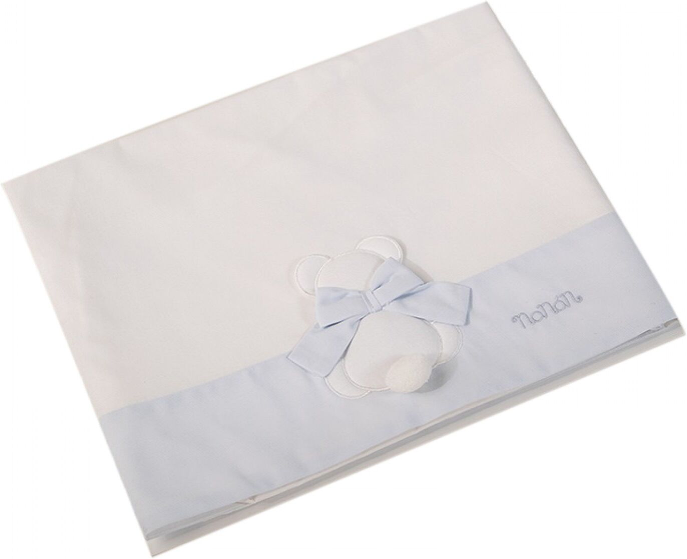 Nanan Set Lenzuola Nanan per Lettino 3pz Fiocco Azzurro Nanan Set Lenzuola Nanan per Lettino 3pz Fiocco Azzurro