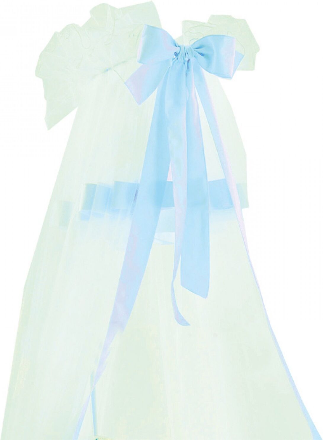 Nanan Velo con asta per Lettino Bianco Azzurro Grande Nanan Velo con asta per Lettino Bianco Azzurro Grande