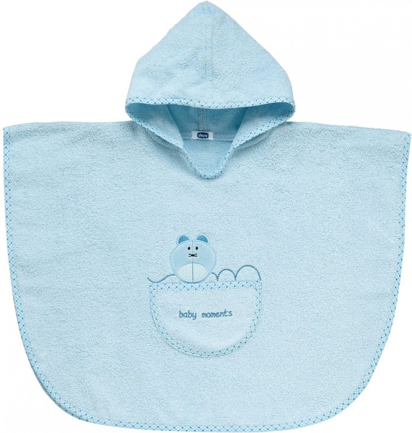 Chicco Poncho Accappatoio Chicco Azzurro Topo 12m+ Chicco Poncho Accappatoio Chicco Azzurro Topo 12m+