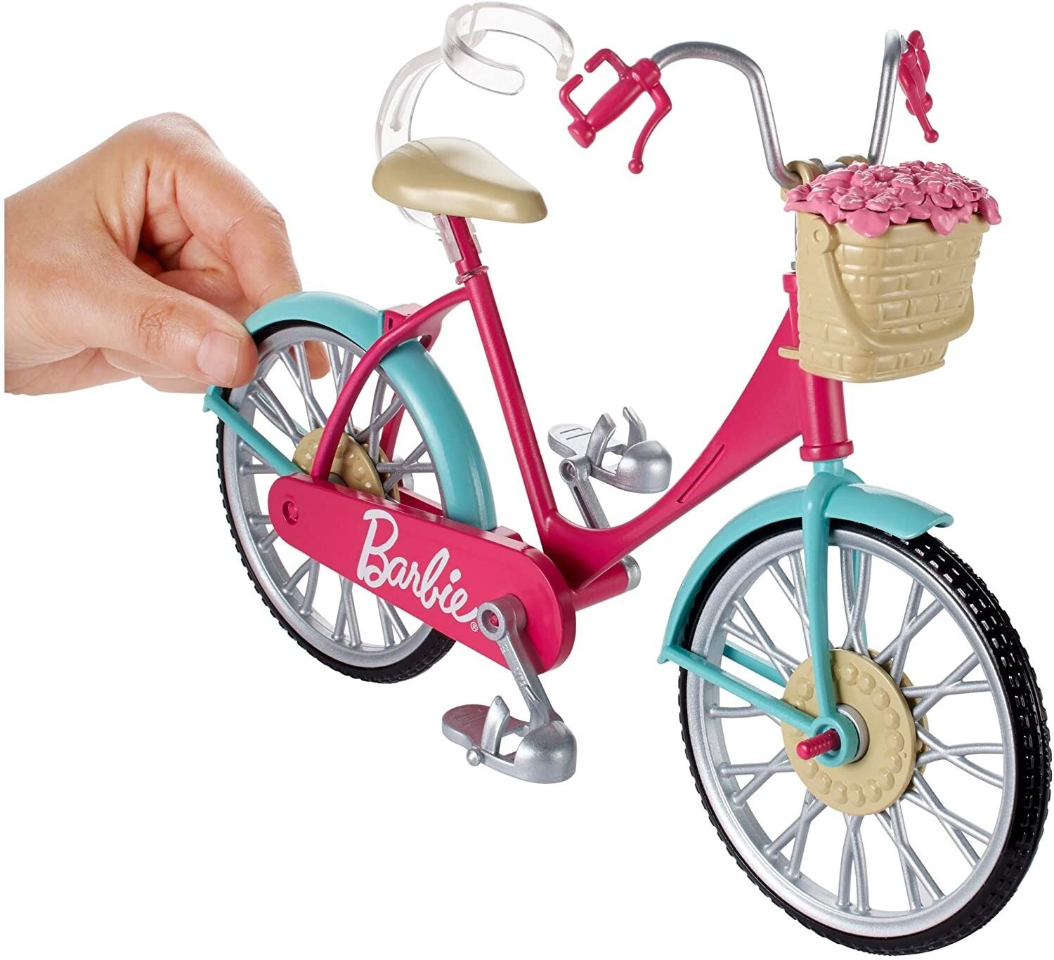 Barbie Accessorio Mattel Barbie Bicicletta per Bambole con Casco e Accessori Barbie Accessorio Mattel Barbie Bicicletta per Bambole con Casco e Accessori