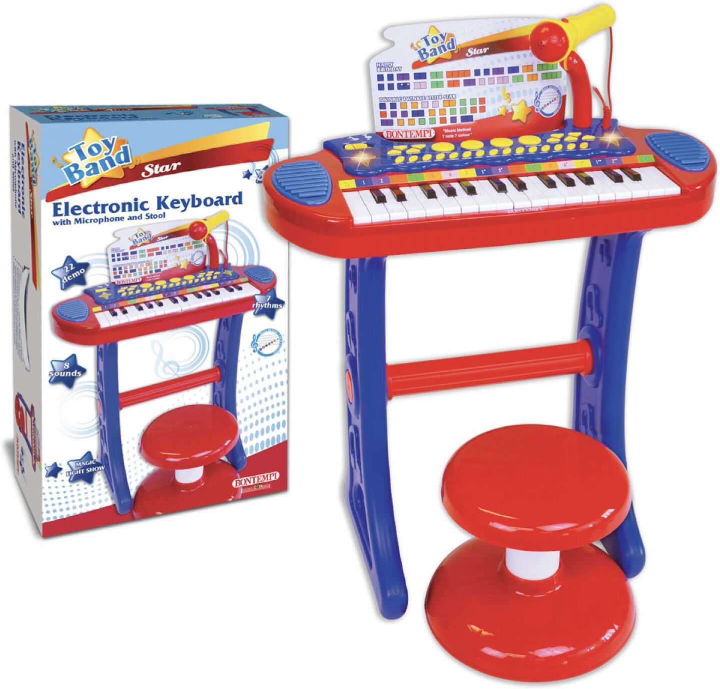 Bontempi Tastiera Elettronica Bontempi 31 Tasti Blu Rosso Bontempi Tastiera Elettronica Bontempi 31 Tasti Blu Rosso