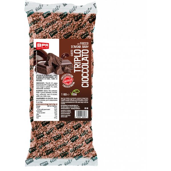 bpr nutrition fiocco d'avena baby aromatizzato 1 kg triplo cioccolato