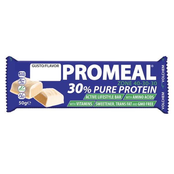 volchem promeal zone bar ricoperta di cioccolato bianco 50 gr pistacchio