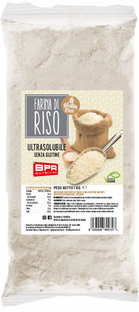 bpr nutrition farina di riso senza glutine 1 kg