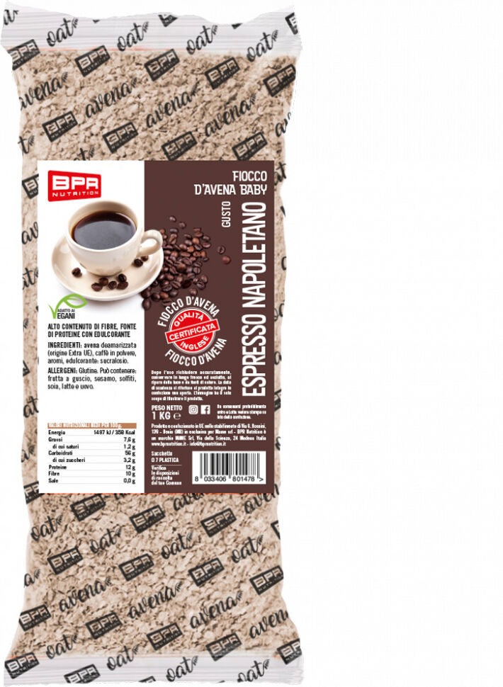 bpr nutrition fiocco d'avena baby aromatizzato 1 kg espresso napoletano