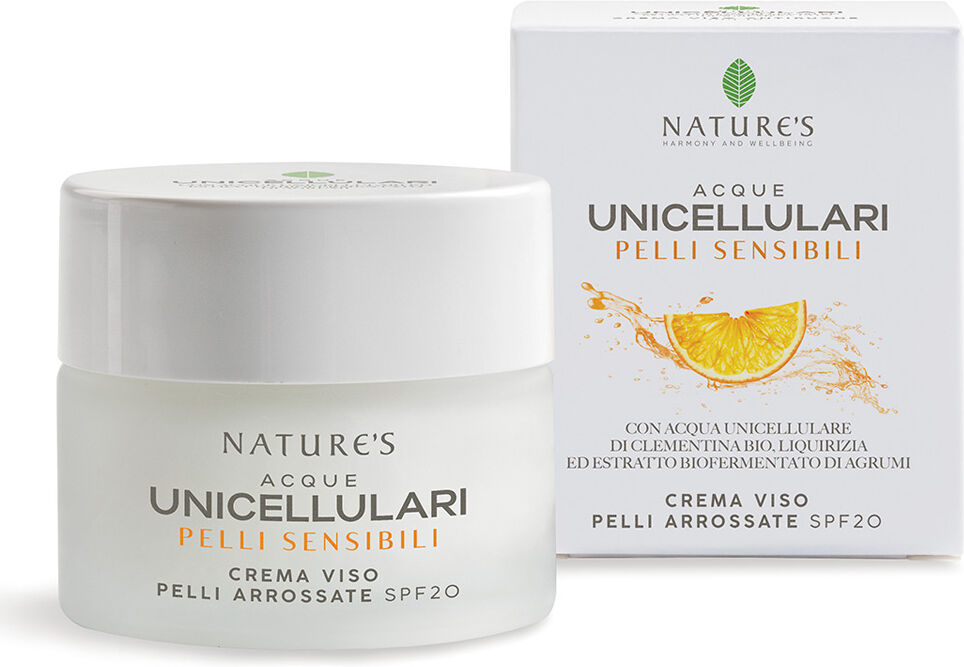 nature's acque unicellulari crema viso pelli arrossate spf 20 50 ml