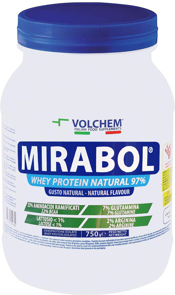 volchem mirabol whey protein natural 97% 750 gr naturale