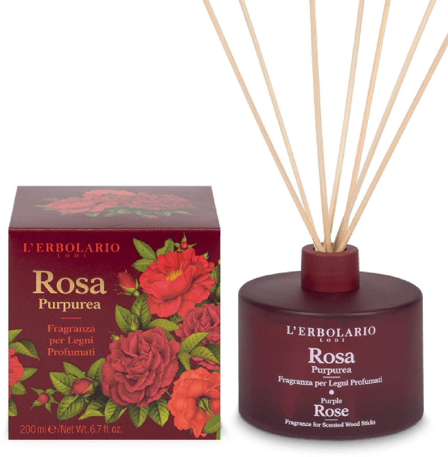 l'erbolario 3 rosa fragranza legni profumati rosa purpurea 125ml