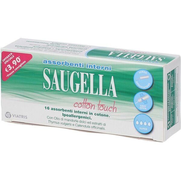 saugella assorbenti interni cotton touch super 16 pezzi