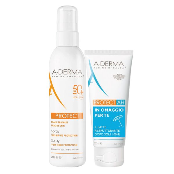 a-derma protect kit spray solare spf50+ 200ml + latte ah doposole 100ml