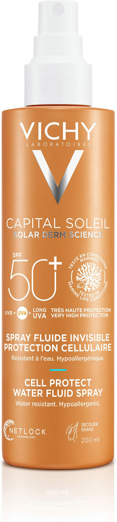 vichy capital soleil cell protect fluido ultra leggero spray protezione alta spf 50 200ml