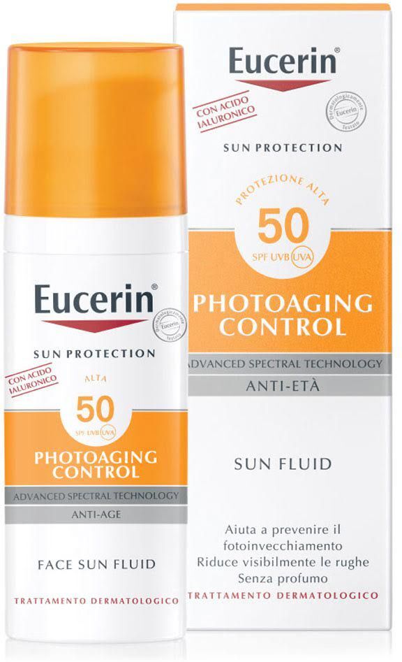 eucerin sun fluido viso antietà spf50 50ml