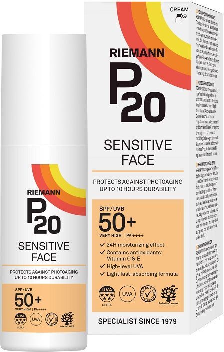 riemann a/s riemann p20 protezione solare viso sensitive face spf50+ 50g