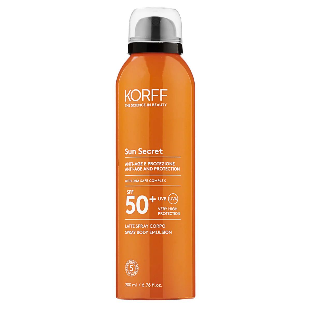 korff sun secret latte spray corpo spf50+ 200ml