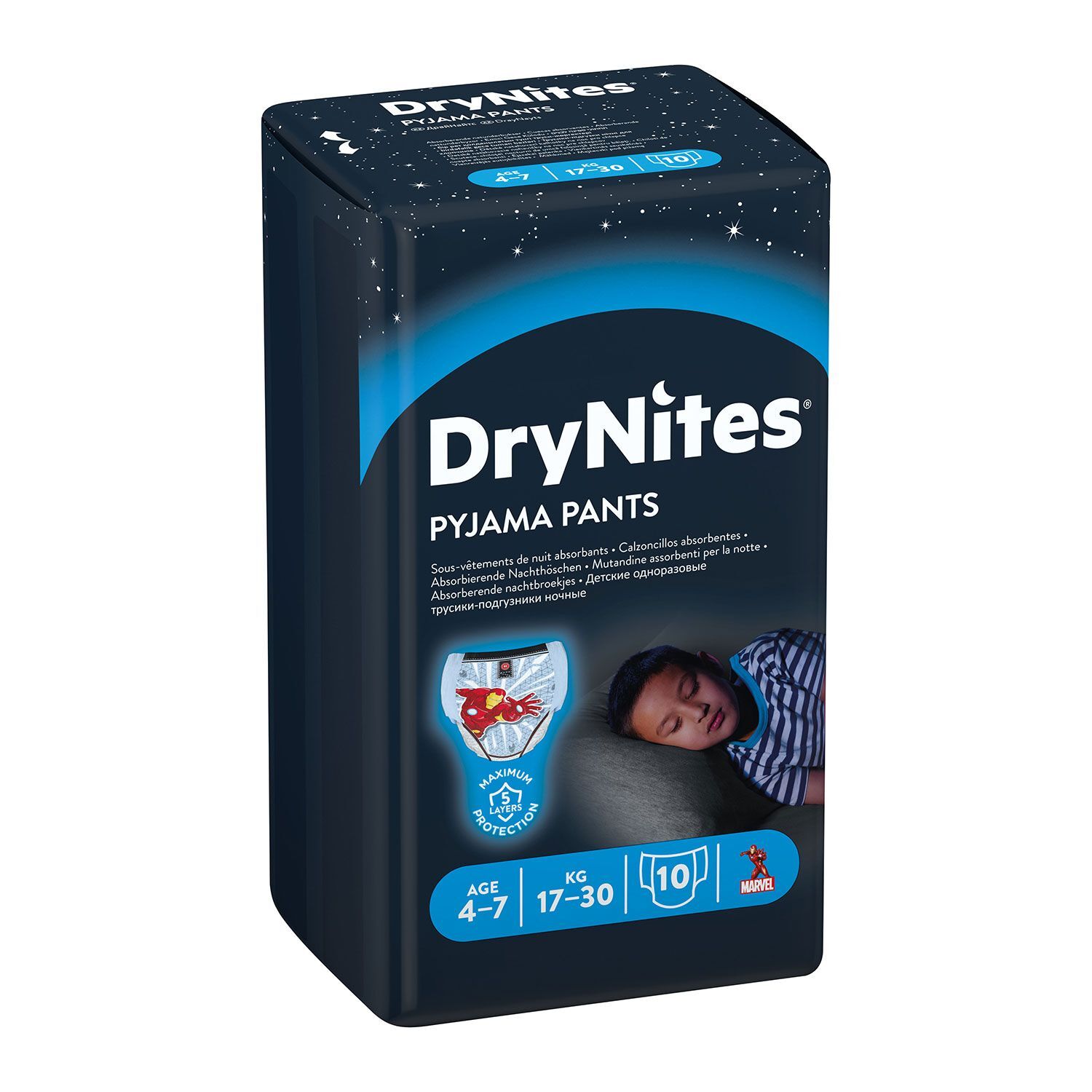 huggies pannolino drynites boy 4/7 anni medium 10 pezzi