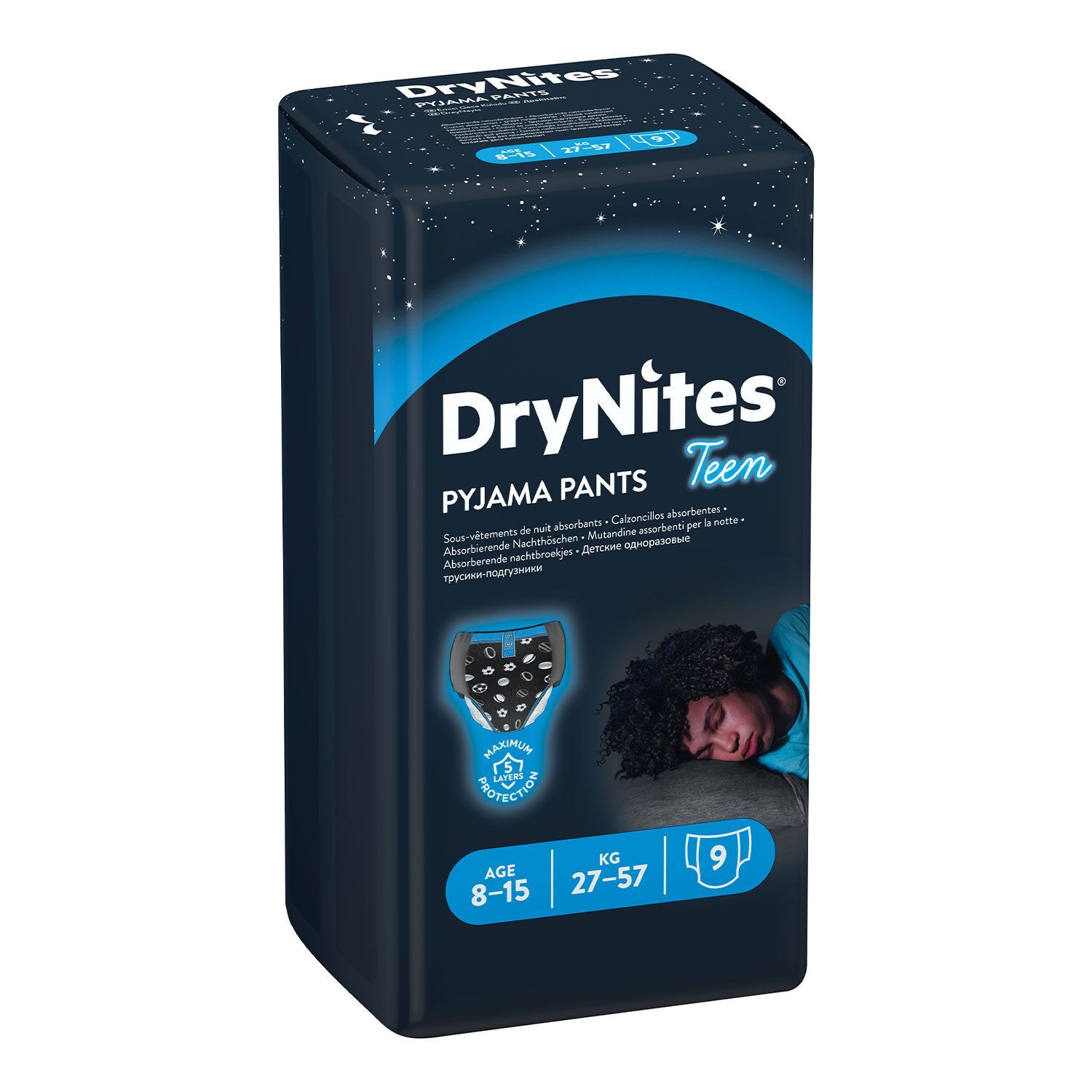huggies pannolino drynites 8-15 anni boy large 9 pezzi