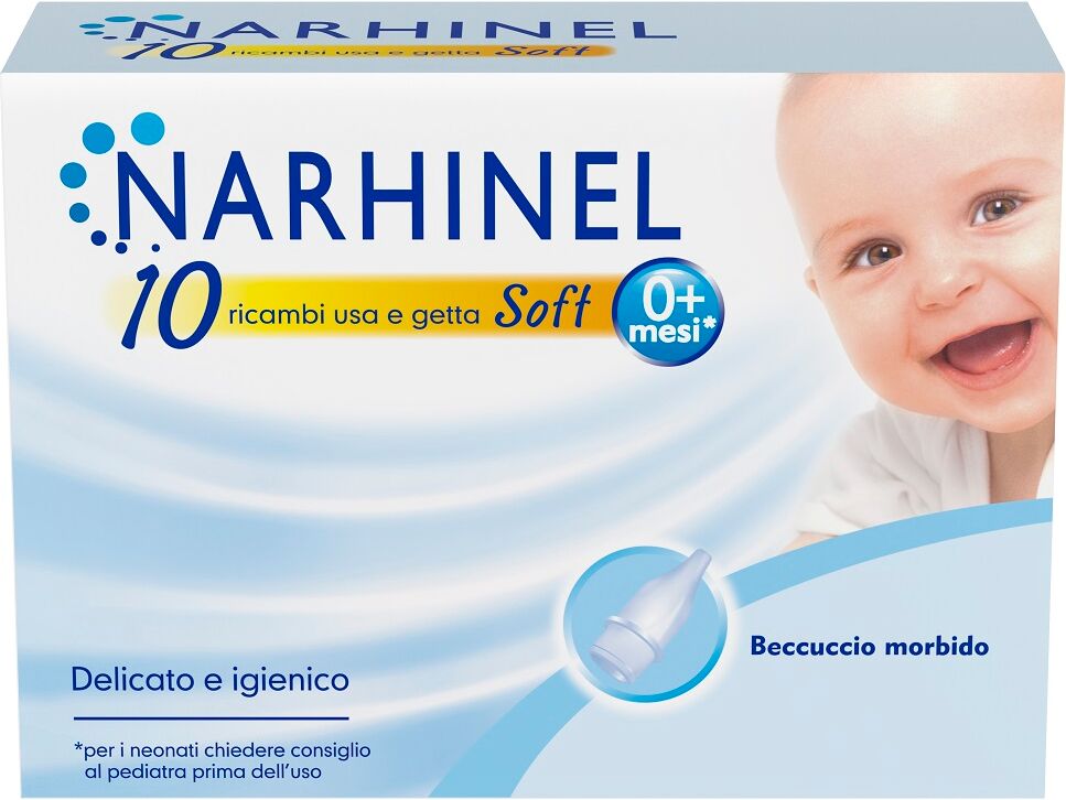 Narhinel Ricambi Aspiratore Nasale Raffreddore Neonati E Bambini Con Filtro Assorbente Igienico 10 Pezzi