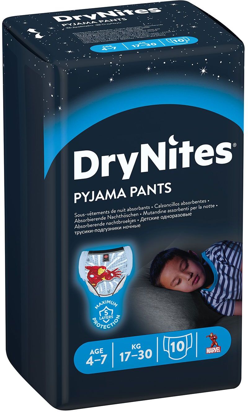 Huggies Pannolino Drynites Boy 4/7 Anni Medium 10 Pezzi