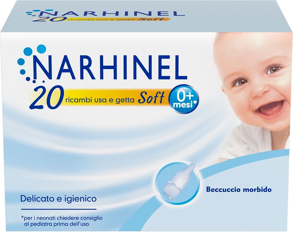 Narhinel Ricambi Aspiratore Nasale Raffreddore Neonati E Bambini Con Filtro Assorbente Igienico 20 Pezzi