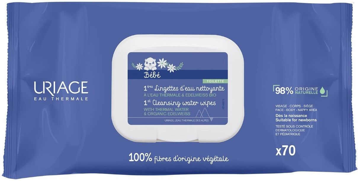 Uriage Bebe Salviettine Detergenti All'acqua 70 Pezzi