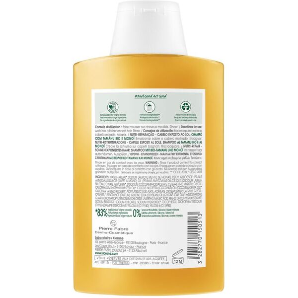 klorane les polysianes shampoo doposole al monoi 200ml