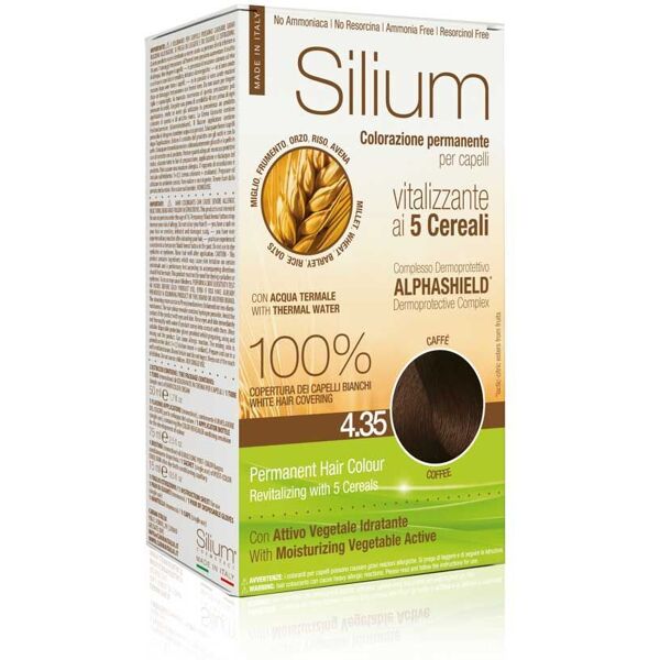 silium colorazione permanente capelli crema caffé 4.35