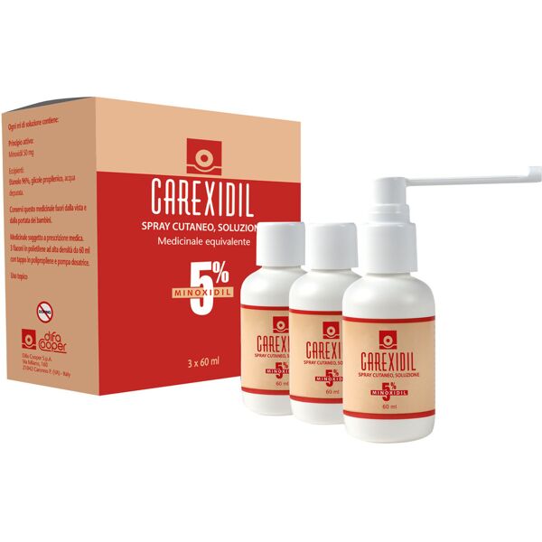 carexidil spray cutaneo 5% trattamento anticaduta capelli 3 x 60ml