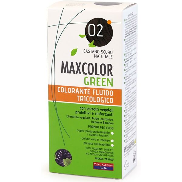 vital factors maxcolor green 02 castano scuro naturale 75ml + balsamo 15ml