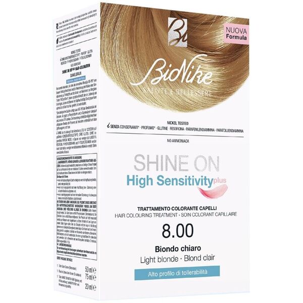 bionike shine on high sensitivity plus tinta capelli 8 biondo chiaro