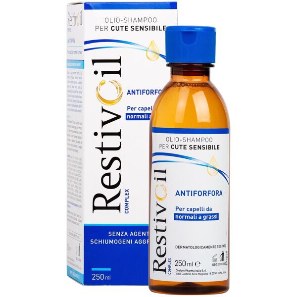 restivoil complex olio shampoo anti forfora per cute sensibile e capelli grassi 250ml