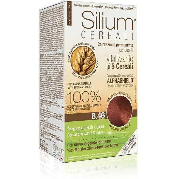 silium colorazione permanente capelli crema biondo chiaro rame rosso 8.46