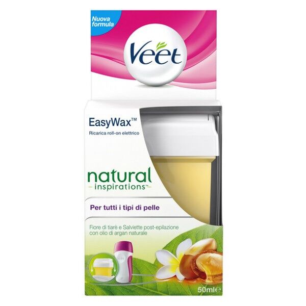 veet easy wax natural inspirations ricarica roll-on fiore tiarè  argan oil