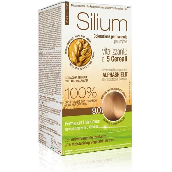 silium colorazione permanente capelli crema biondo chiarissimo naturale 9.0