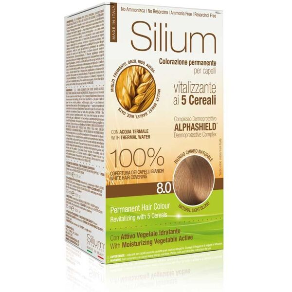 silium colorazione permanente capelli crema biondo chiaro naturale 8.0