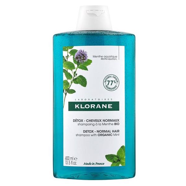 klorane shampoo alla menta acquatica bio detox anti-inquinamento 400ml