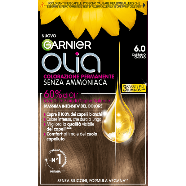 garnier olia colorazione permanente capelli castano chiaro 6,0