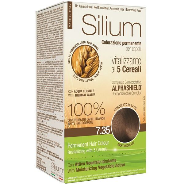 silium colorazione permanente capelli crema cioccolato latte 7.35