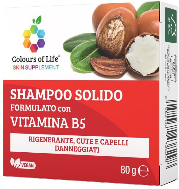 colours of life shampoo solido con vitamina b5 80g