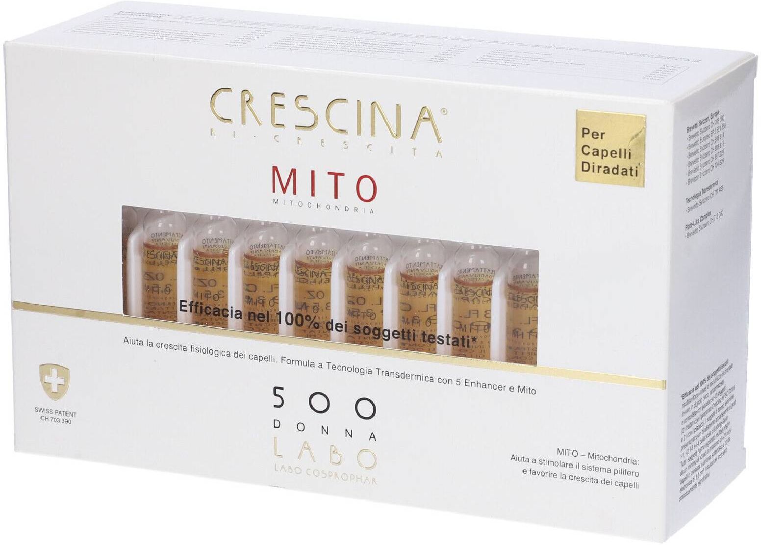 crescina transdermic ri-crescita mito grado 500 donna 2x20 fiale