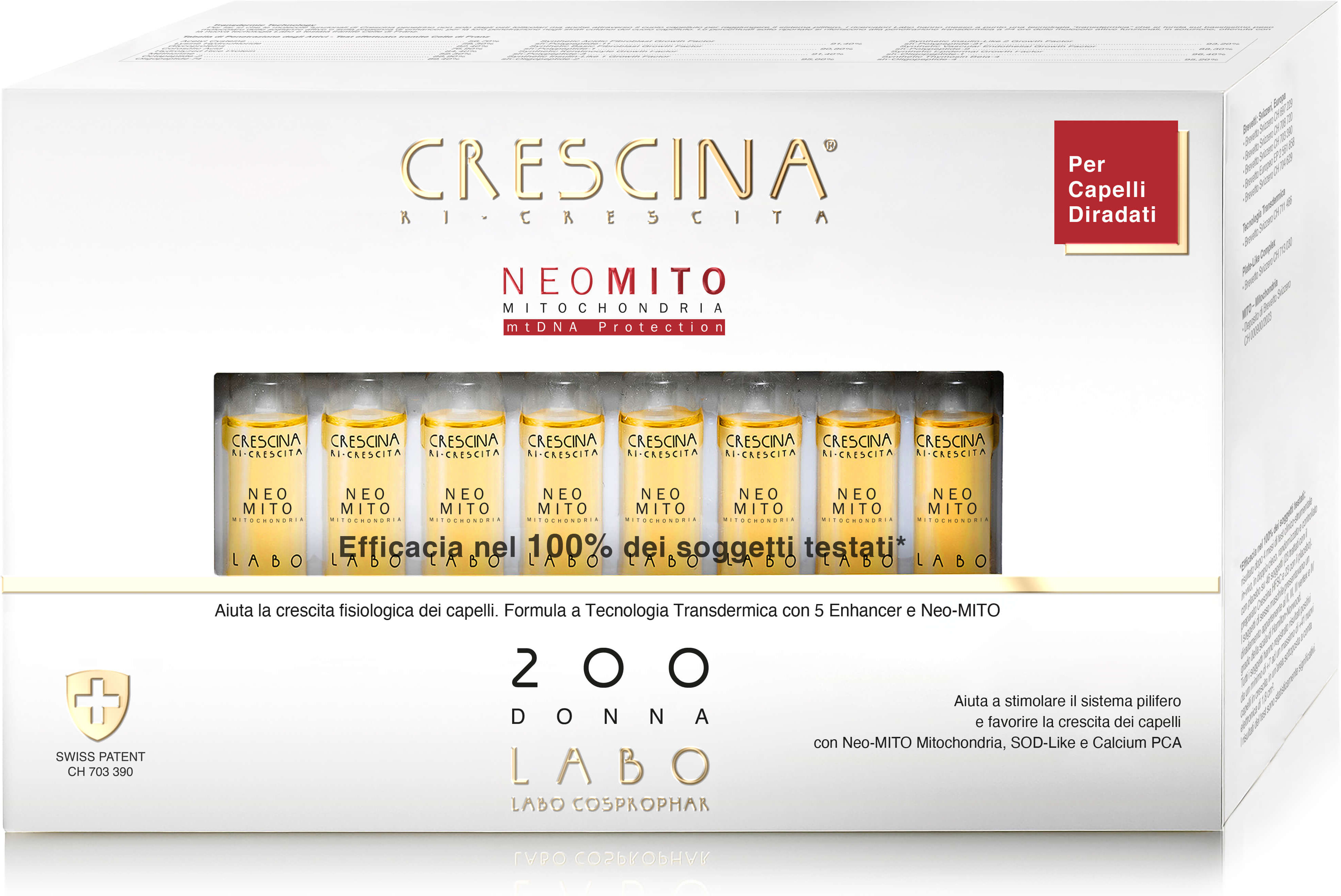 crescina ri-crescita neo mito 200 donna fiale 40x3,5ml