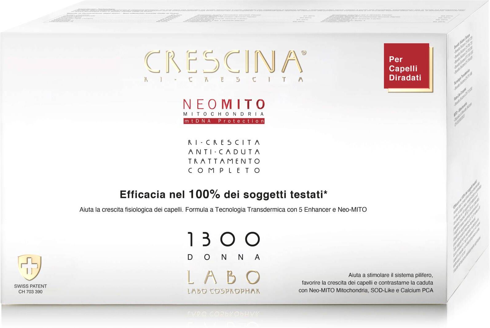 crescina ri-crescita neo mito 1300 donna trattamento completo 20+20 fiale da 3,5ml