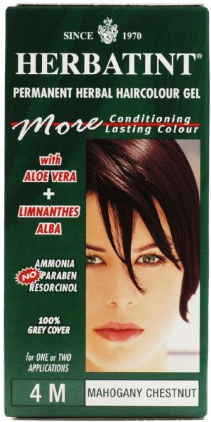 herbatint permanent herbal haircolour gel 4 m mahogany chestnut 265ml