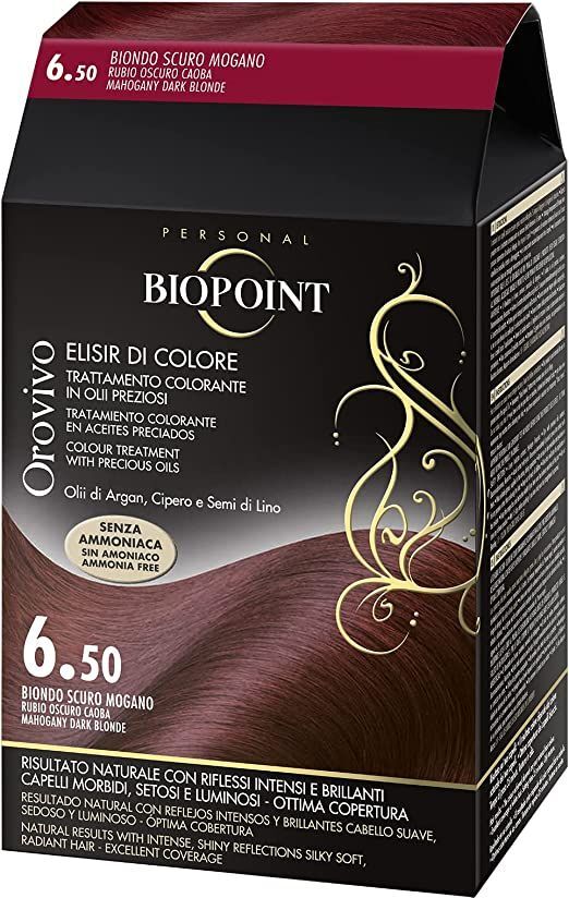 biopoint orovivo elisir di colore tinta capelli 6,50 biondo scuro mogano