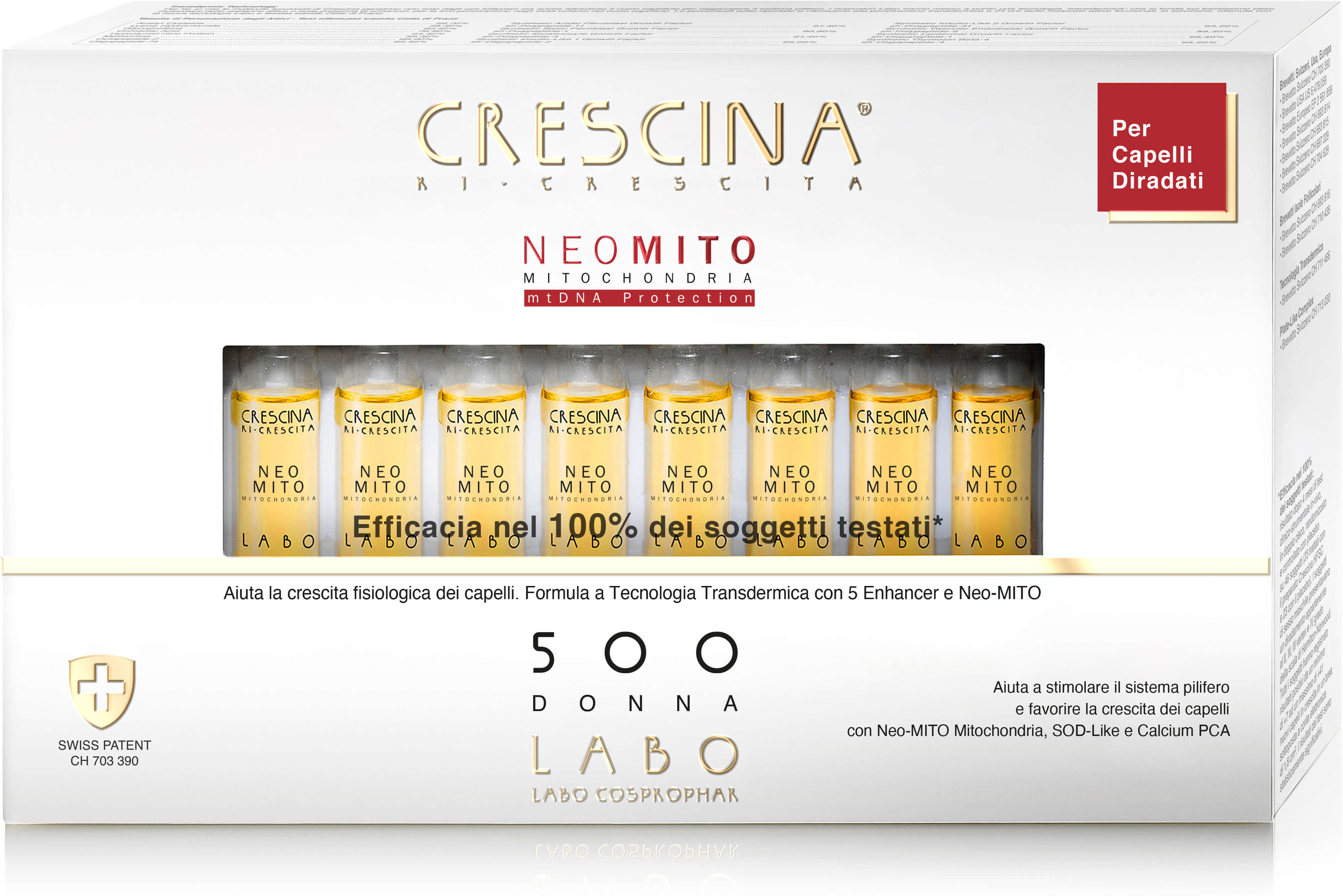 crescina ri-crescita neo mito 500 donna fiale 20x3,5ml