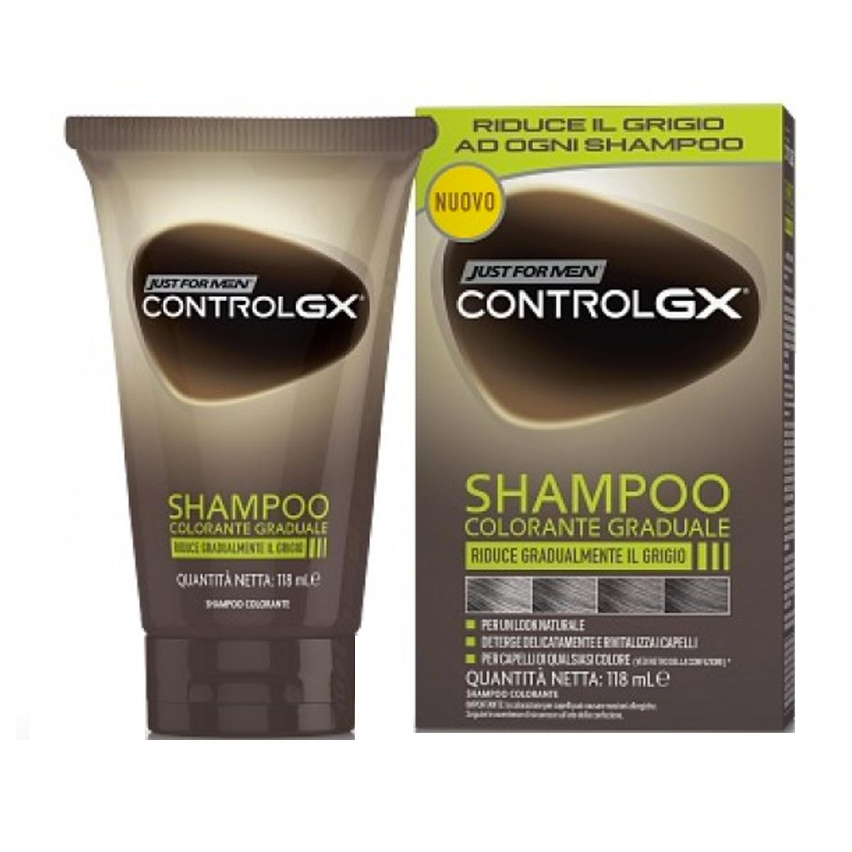 combe just for men control gx shampoo colorante graduale 118ml